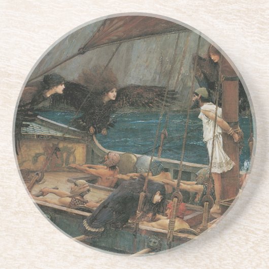 Ulysses en Sirens van John William Waterhouse Zandsteen Onderzetter (Voorkant)
