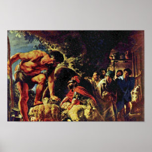 Ulysses in de grot van Polyphemus door Jordaens Ja Poster