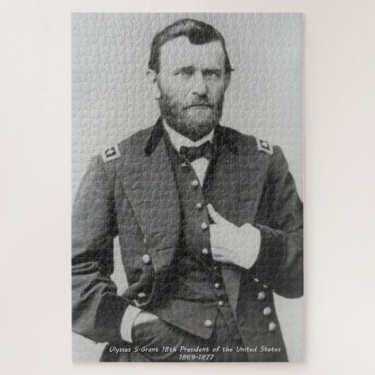 Ulysses S. Grant18th President of America. Jigzaag Legpuzzel (Verticaal)