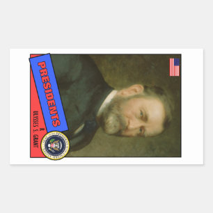 Ulysses S. Grant Baseball Kaart Rechthoekige Sticker
