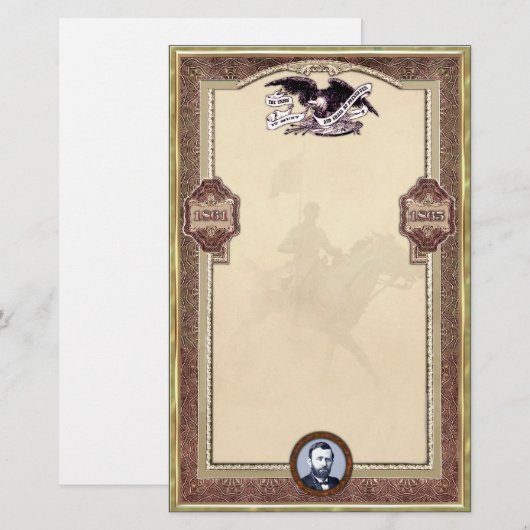 Ulysses S. Grant Civil War Personal Stationery Briefpapier (Voorkant / Achterkant)