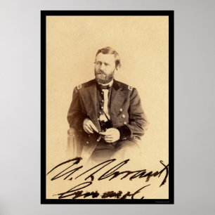 Ulysses S. Grant Ondertekend Kaart 1862 Poster