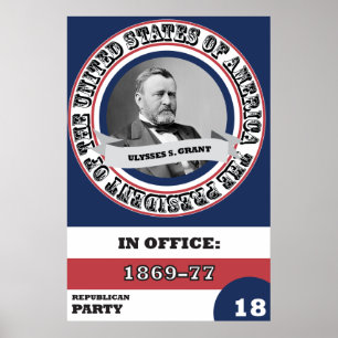 Ulysses S. Grant Presidentiële geschiedenis Poster