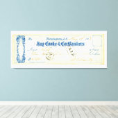 Ulysses S. Grant Signed Check from 17 May 1867 Canvas Afdruk (Insitu (Houten vloer))