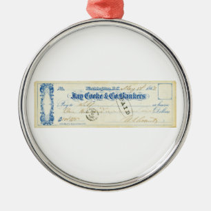 Ulysses S. Grant Signed Check from 17 May 1867 Metalen Ornament