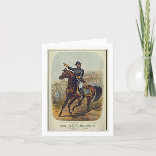 Ulysses S. Grant te paard Kaart (Voorkant)