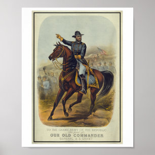 Ulysses S. Grant te paard Poster