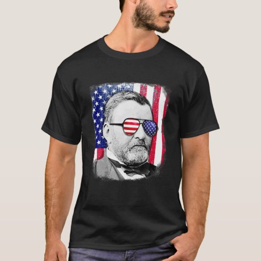 Ulysses S Grant US vlag TShirt 4 juli (Voorkant)