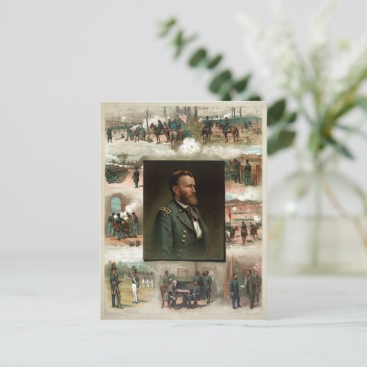 Ulysses S. Grant van West Point naar Appomattox Briefkaart (Staand voorkant)