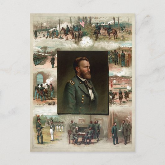 Ulysses S. Grant van West Point naar Appomattox Briefkaart (Voorkant)