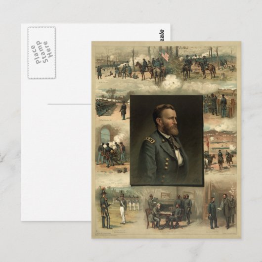 Ulysses S. Subsidie, 1885 Briefkaart (Voorkant / Achterkant)