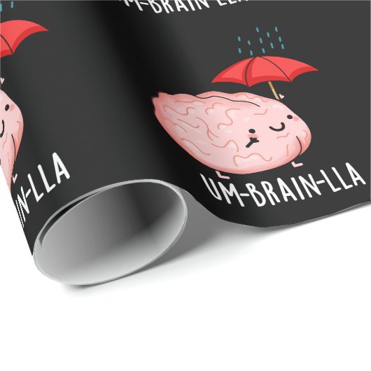 Um-brain-lla Grappige Brain Puns Dark BG Cadeaupapier (Rol Hoek)