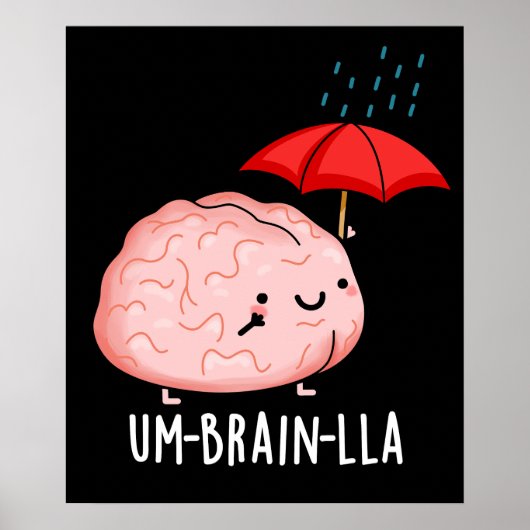 Um-brain-lla Grappige Hersengrapjes Donkere Achter Poster (Voorkant)
