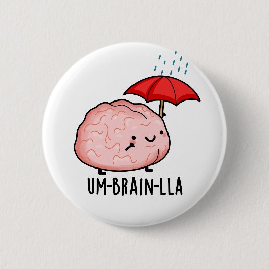 Um-brain-lla Grappige Hersengrapjes Ronde Button 5,7 Cm (Voorkant)