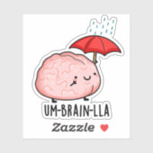 Um-brein-lla Grappige Brain Puns Sticker (Vel)