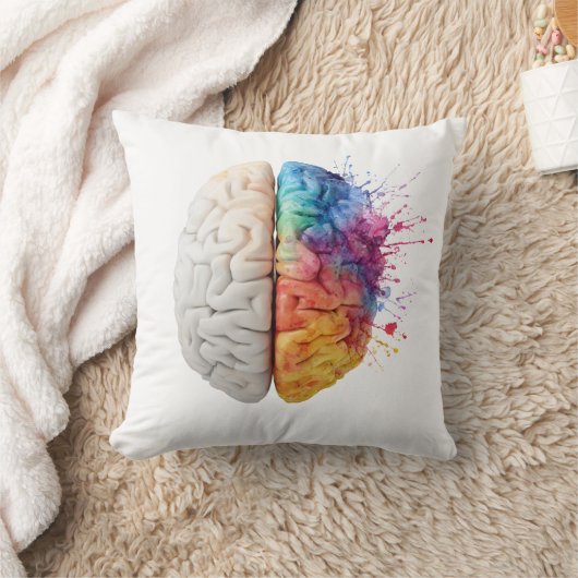 Um cérebro dividido entre os lados, almofada kussen (Deken)