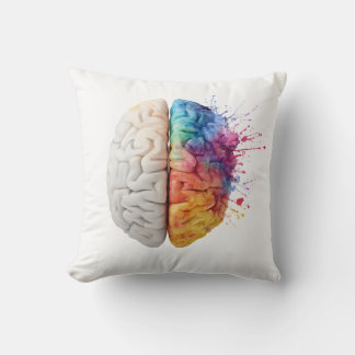 Um cérebro dividido entre os lados, almofada kussen
