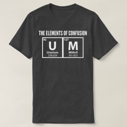 Um De elementen van het Afstuderen van de Verwardh T-shirt (Design voorkant)