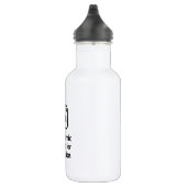 Um het atoomsymbool voor verwarring waterfles  (Rechts)