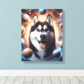 Um PET no espaço Canvas Afdruk (Insitu (Houten vloer))