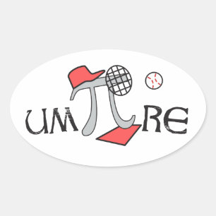 um-Pi-re - Grappige Pi-symboolstickers voor scheid Ovale Sticker