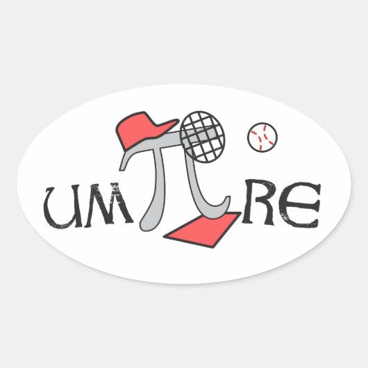 um-Pi-re - Grappige Pi-symboolstickers voor scheid Ovale Sticker (Voorkant)