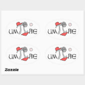 um-Pi-re - Grappige Pi-symboolstickers voor scheid Ovale Sticker (Vel)