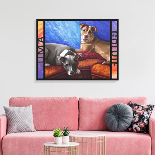 Uma en Goldie Canvas Afdruk (Insitu (Woonkamer))