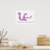 Uma initiaal doodle art name betekent poster (Keuken)