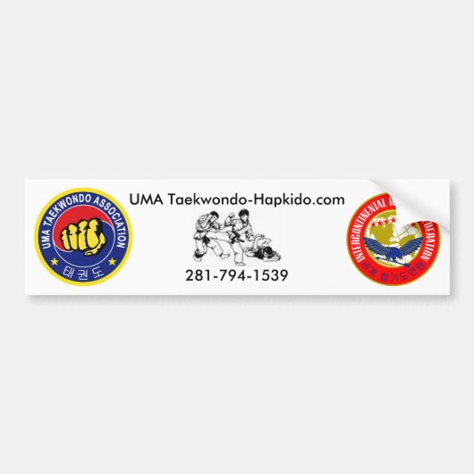 UMA Taekwondo-Hapkido-bumpersticker Bumpersticker (Voorkant)