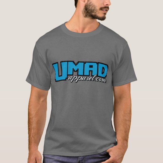 Umad Blue/Silver op Grey T-shirt (Voorkant)