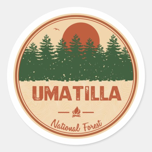 Umatilla National Forest Ronde Sticker (Voorkant)