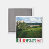 UMB013 SPOLETO I Love, Umbria, Italy, Fridge Magneet (Voorkant / Achterkant)