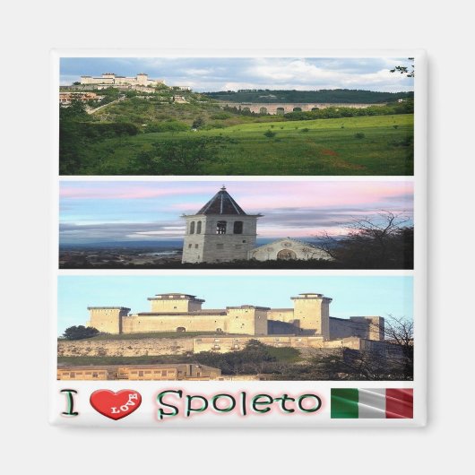 UMB014 SPOLETO I Love, Mosaic, Umbria, Fridge Magneet (Voorkant)