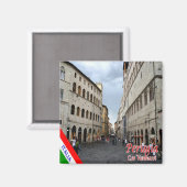 UMB016 PERUGIA, Corso Vannucci, Umbrië, Fridge Magneet (Voorkant / Achterkant)