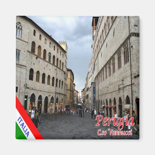 UMB016 PERUGIA, Corso Vannucci, Umbrië, Fridge Magneet (Voorkant)