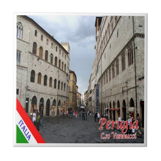 UMB016 PERUGIA, Corso Vannucci, Umbrië, Tegeltje (Voorkant)