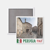 UMB017 PERUGIA, Cityscape, Umbria, Italië, Fridge Magneet (Voorkant / Achterkant)