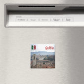 UMB023 GUBBIO, Panorama, Umbrië, Italië, Fridge Magneet (Insitu (Vaatwasser))