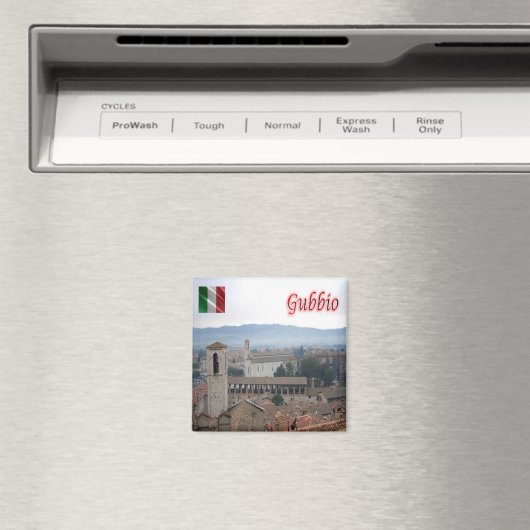 UMB023 GUBBIO, Panorama, Umbrië, Italië, Fridge Magneet (Insitu (Vaatwasser))