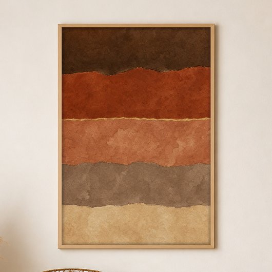 Umber Strata Gouache Boho Kunstposter Poster