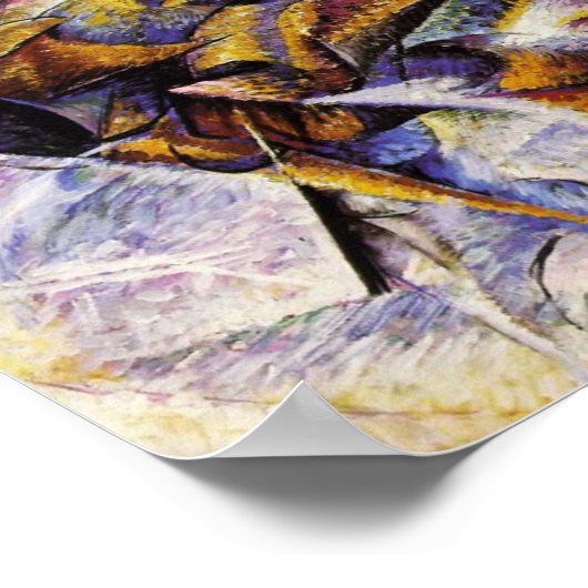 Umberto Boccioni - Dynamisme van een fietser Poster (Hoek)