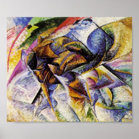 Umberto Boccioni - Dynamisme van een fietser Poster (Voorkant)