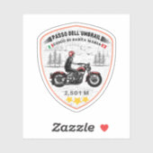 Umbrail passeert grensalpen Italië-Zwitserland Sticker (Vel)
