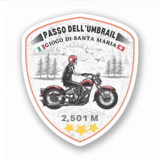 Umbrail passeert grensalpen Italië-Zwitserland Sticker (Voorkant)