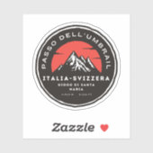 Umbrail passeert grensalpen Italië-Zwitserland Sticker (Vel)