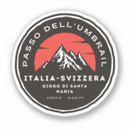 Umbrail passeert grensalpen Italië-Zwitserland Sticker