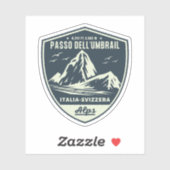 Umbrail passeert grensalpen Italië-Zwitserland Sticker (Vel)