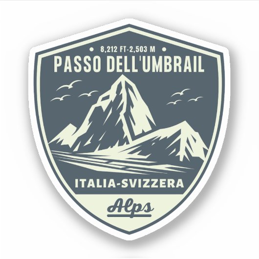 Umbrail passeert grensalpen Italië-Zwitserland Sticker (Voorkant)
