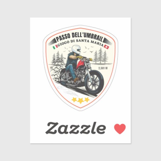 Umbrail passeert grensalpen Italië-Zwitserland Sticker (Vel)